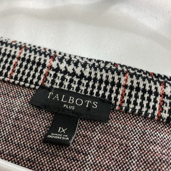 Talbots Houndstooth Plaid Career Blouse Size 1X Old Money Academia Preppy‎ - Picture 5 of 10